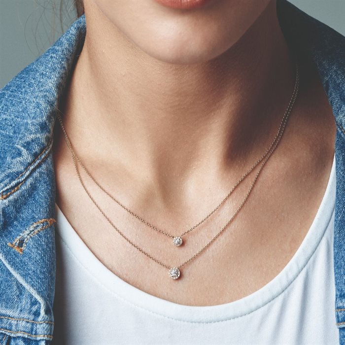 Nuran - Cordelia Halskæde i 14kt guld m. 0,11ct.