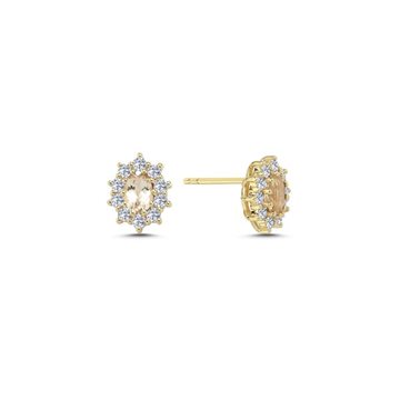 Nuran - Dawn Ørestikker m. Morganit + 20x0,03ct. W/si - 14kt Rødguld