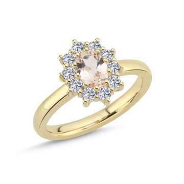 Nuran - Dawn Ring m. Morganit + 0,50ct. W/si - 14kt Rødguld