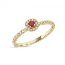 Nuran - Sofia Ring m. Rubin + 0,17ct. W/SI - 14kt Rødguld
