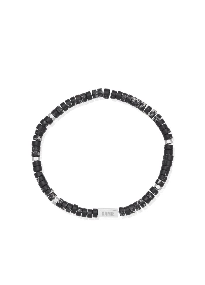 Evolution Slim Bracelet with Black Beads - SAMIE 