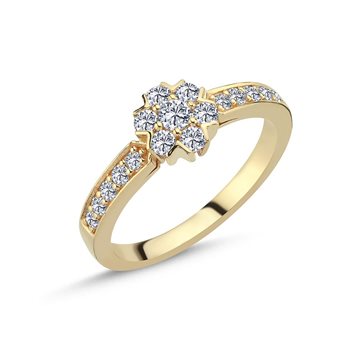 Nuran - Fleur Ring i 14kt guld med i alt 0,47ct 