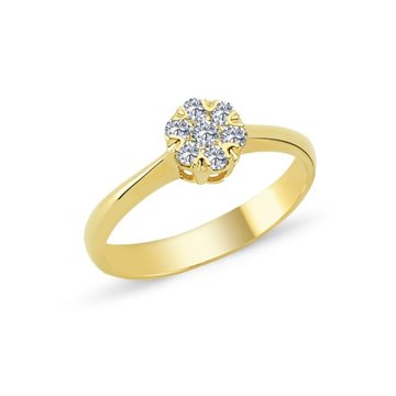 Nuran - Flora Ring m. i alt 0,25ct w/si - 14kt Rødguld