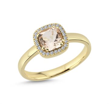 Nuran - Grace Ring I 14kt guld med morganit og i alt 0,12ct diamanter