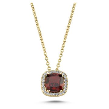 Nuran - Grace Vedhæng m. Granat + 0,12ct w/si - 14kt Rødguld