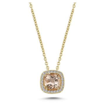 Nuran - Grace Vedhæng m. morganit + 0,12ct w/si - 14kt Rødguld