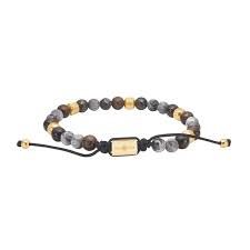 Justerbar sten-armbånd - Son of Noa - Map stone/ilmenite bronzitite fg