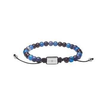 Armbånd m/blå agat, sodalit - Son of Noa - Stål
