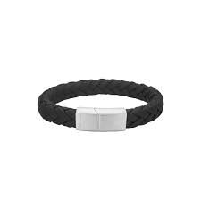 Armbånd sort kalveskind - Son of Noa - stål