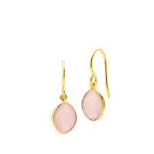 Izabel Camille - Sara øreringe Pink Kalcedon - Forgyldt sølv