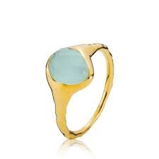 Izabel Camille - Anthena aqua green ring forgyldt Sølv