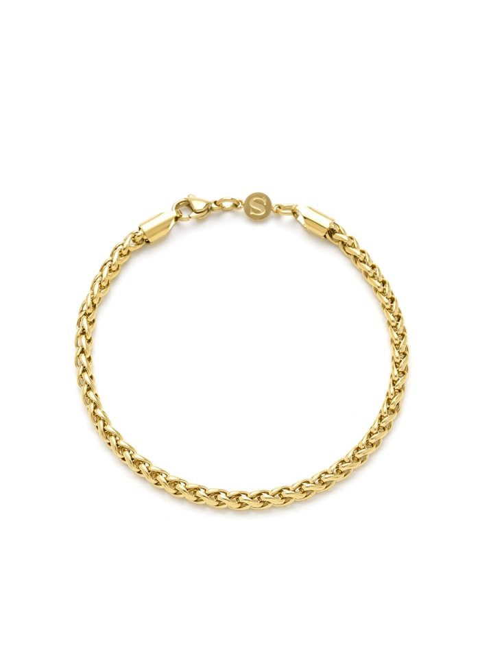 Curb Chain Bracelet Gold plated steel 19 cm- SAMIE