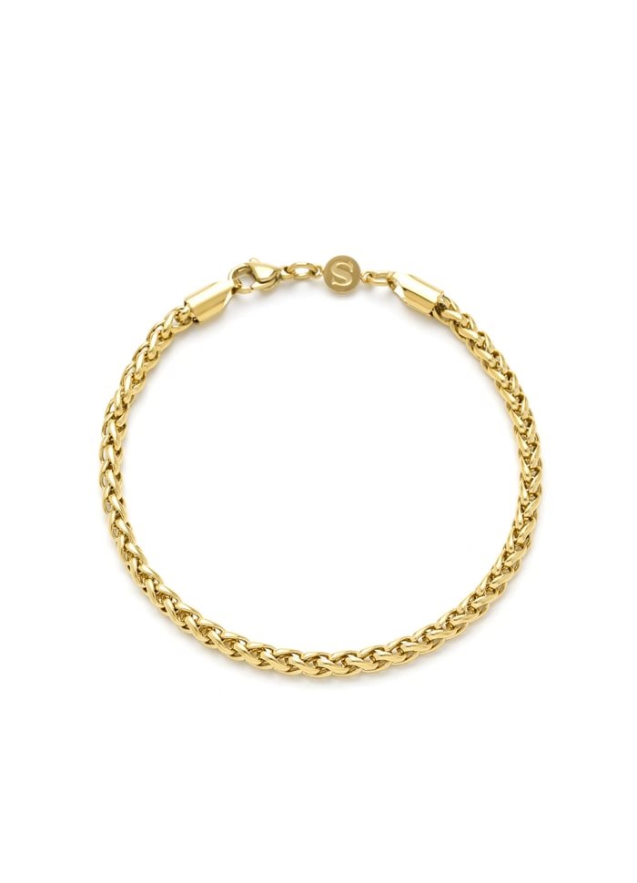 Curb Chain Bracelet Gold plated steel  21 cm- SAMIE