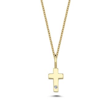Nuran - Kors Vedhæng m. 0,005ct w/si - 14kt Rødguld