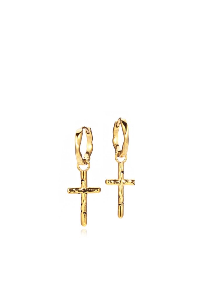 Cross Earring Oxidixe Steel - SAMIE