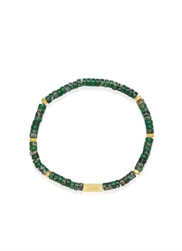 Evolution Slim Bracelet with green Beads - SAMIE
