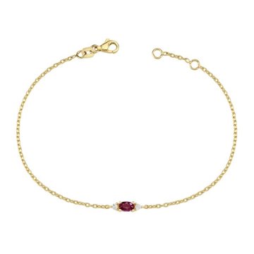 Nuran - Petit armbånd m. Oval Rubin + 0,025ct w/si - 14kt Rødguld