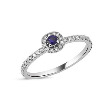 Nuran - Sofia ring m. safir + 0,17ct. W/si - 14kt Hvidguld