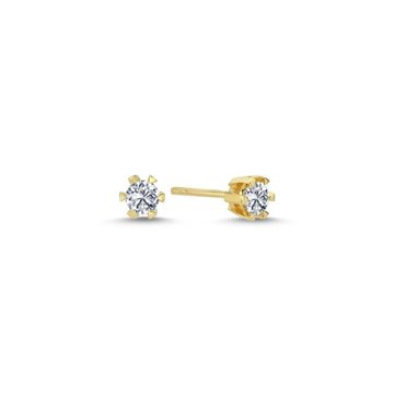 Nuran - STAR Ørestikker m. 2x0,10ct. W/si 6 greb - 14k Rødguld 