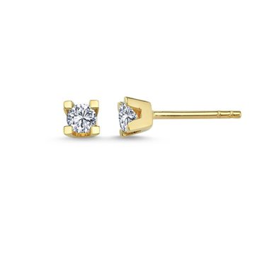 Nuran - STAR Ørestikker 2x0,10ct. W/si 4 greb - 14kt Rødguld