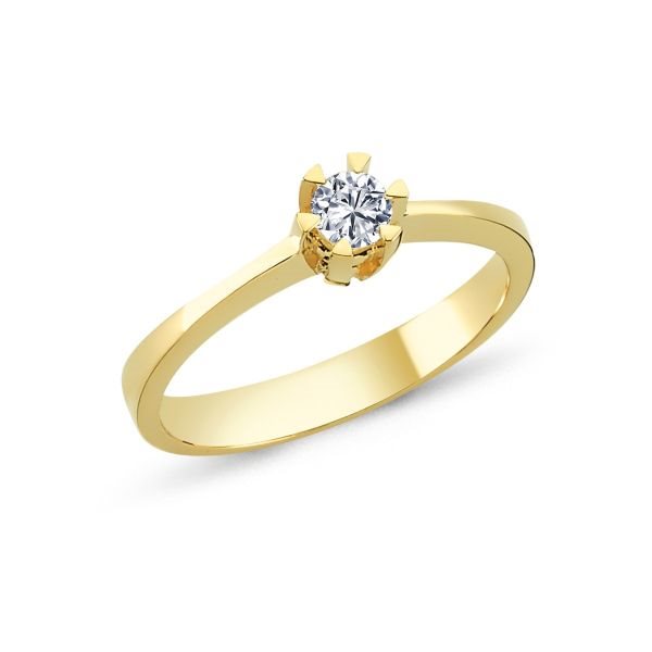 STAR Ring 6 greb 14kt Hvidguld 0,03ct w/si