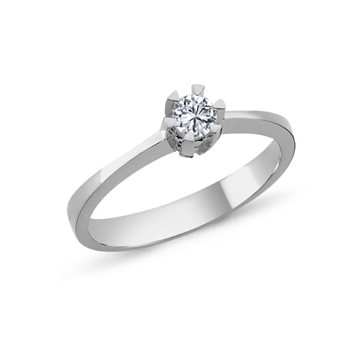 Nuran - STAR Ring 6 greb m. 0,03ct. W/si - 14kt Hvidguld