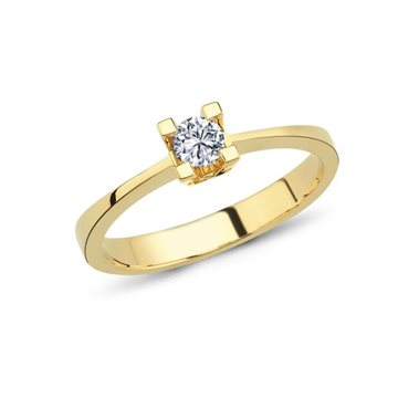 14k Star Ring 0,05ct 4 Greb Hvidguld