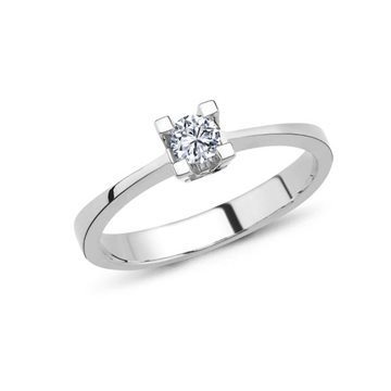 Nuran - STAR Ring m. 0,05ct. W/si 4 greb - 14kt Hvidguld
