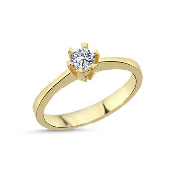 Nuran - STAR Ring 6 greb 0,20ct w/si - 14kt Rødguld