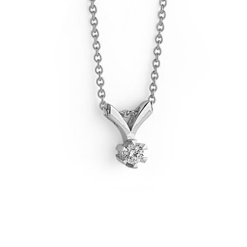 Nuran - STAR Vedhæng m. 0,03ct. w/si 4 greb - 14kt Hvidguld