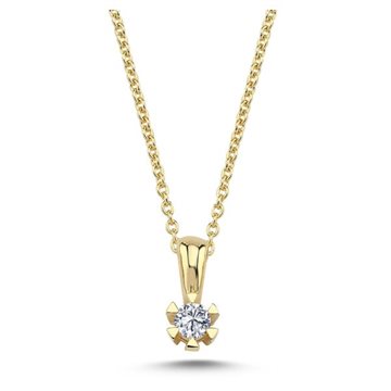 Nuran - STAR Vedhæng 6 greb m. 0,10ct w/si - 14kt Rødguld 
