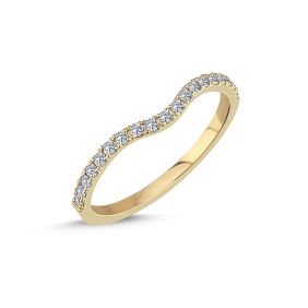 Combine vielsesring 14kt 0,19ct w/si bue - rund profil