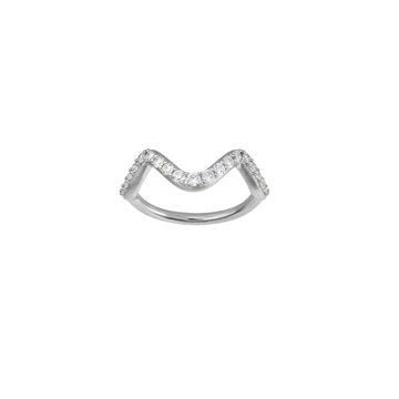 ByBiehl - Wave sparkle small ring sterling sølv 