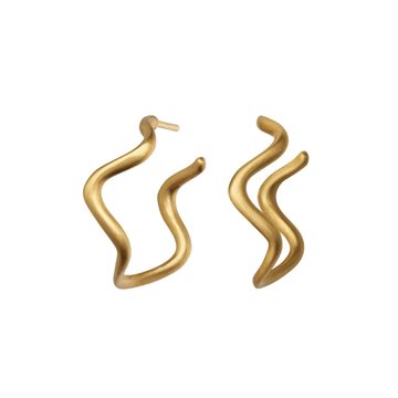 ByBiehl - Wave hoop 14kt Forgyldt