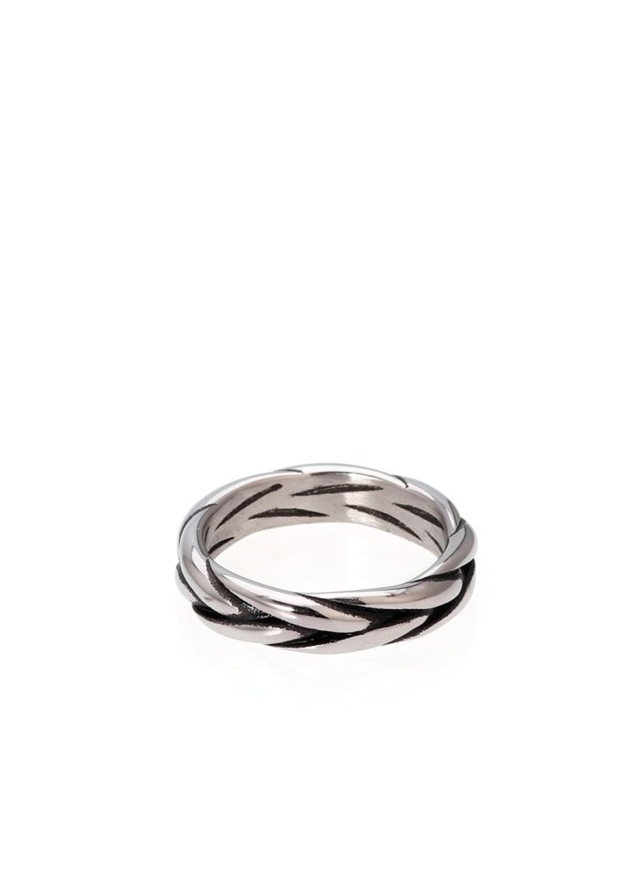 Rope twist steel ring - SAMIE